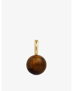 Monica Vinader Round 18Ct Vermeil And Tiger's Eye Pendant - Brown