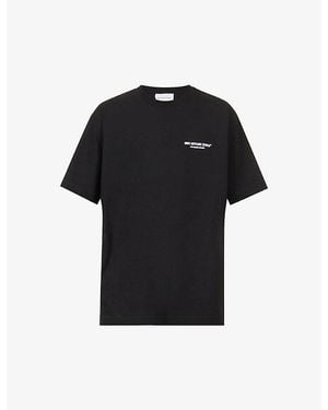 MKI Miyuki-Zoku Design Studio Brand-Print Organic-Cotton Jersey T-Shirt - Black