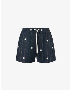 Kartik Research Mirror Relaxed-Fit Woven Shorts - Blue