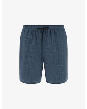 BOGGI Drawstring-Waist Technical Swim Shorts - Blue