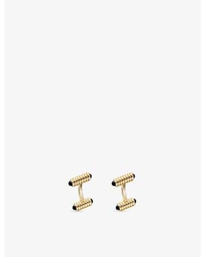 Cartier Spring Motif 18Ct And Onyx Cufflinks - Metallic