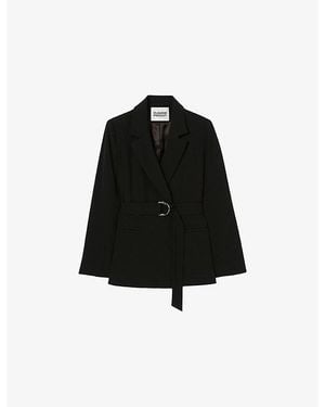 Claudie Pierlot Buckled Regular-fit Crepe Blazer - Blue