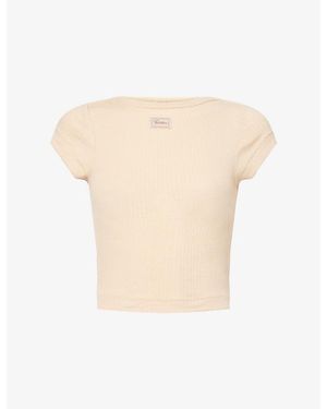 Jean Paul Gaultier Ribbed Short-Sleeves Cotton-Knit T-Shirt - Natural
