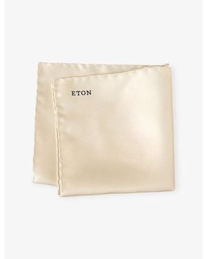 Eton Logo-Embroidered Silk Pocket Square - Natural