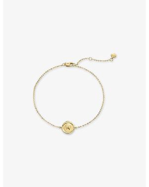 Monica Vinader Initial W Stamp 18Ct-Vermeil Bracelet - White