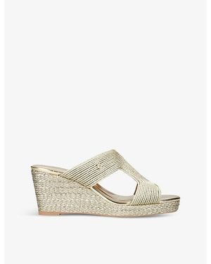 Carvela Kurt Geiger Gala Rope-Effect Woven Heeled Sandals - White