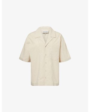 The Couture Club Revere-Collar Seersucker Cotton-Blend Shirt - Natural
