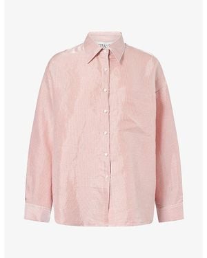 Twp Something Borrowed Cotton-Blend Shirt - Pink