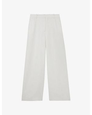 Reiss Alyx Wide-Leg Linen-Blend Trousers - White