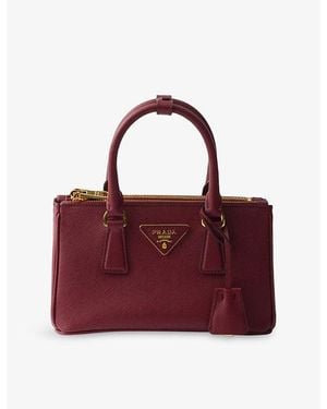 Prada Galleria Mini Leather Tote Bag - Red