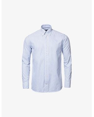 Eton Striped Regular-fit Cotton Shirt - Blue