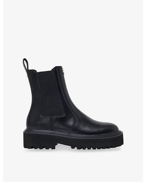 Maje Leather Chelsea Boots - Black