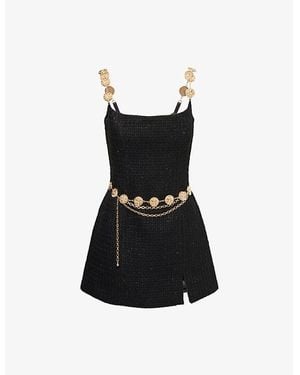 Nadine Merabi Alex Chain Woven Mini Dress - Black