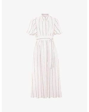 Phase Eight Marielle Striped Woven Shirt Dress - White