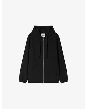 Sandro Zip Tech-Knit Jersey Hoody - Black