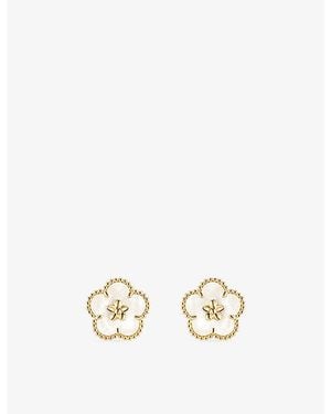 Van Cleef & Arpels Lucky Spring Butterfly 18Ct And Mother Of Pearl Earrings - Metallic