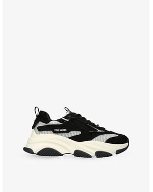 Steve Madden Possess Chunky Mesh And Faux-Leather Sneakers - Black