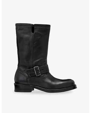 AllSaints Bailey Leather Biker Boots - Black