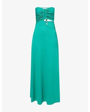 Christopher Esber Droplet Crystal Strapless Stretch-Jersey Maxi Dress - Green