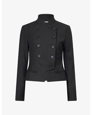 GIMAGUAS Christy Double-Breasted Twill Jacket - Black