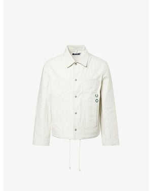 Fred Perry X Craig Quilt-Stitch Logo-Embroidered Cotton Jacket - White