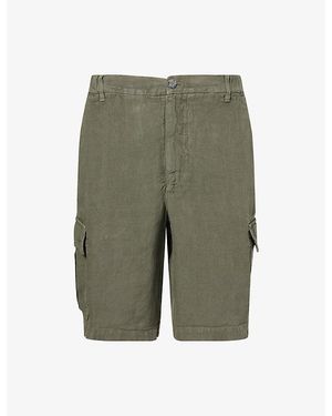 120% Lino Bermuda Linen Shorts - Green