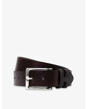 Hackett H-Keeper Leather Belt - Black