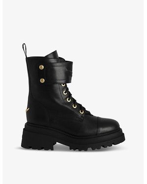 Zadig & Voltaire Joe Chunky-Sole Leather Ankle Boots - Black