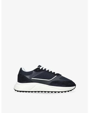 Arne Technical Runner Suede And Mesh Low-Top Trainers - Blue
