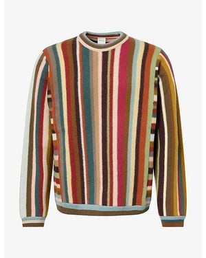 Paul Smith Artist Stripe Merino-Wool Jumper - Red