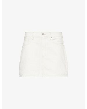 PAIGE Bobbi Low-Rise Denim Mini Skirt - White