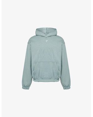 GYMSHARK Rest Day Essentials Boxy Cotton-Jersey Hoody - Blue