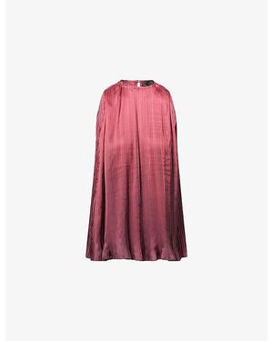 ‎Dima Ayad Racer Ombre Pleated Woven Top - Red