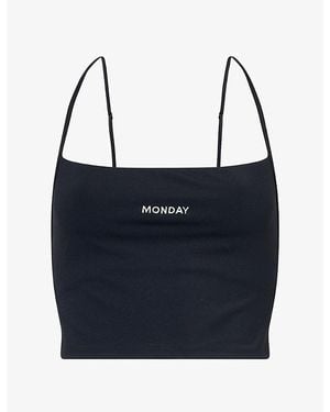 Cheap Monday Olympic Scoop-Neck Sports Bra - Blue