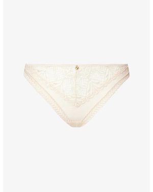 Aubade Icon Calypso Stretch-Woven Tanga Briefs - White