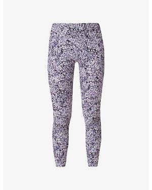 Sweaty Betty Power 7/8 Graphic-Print Stretch-Jersey Workout Leggings - Purple