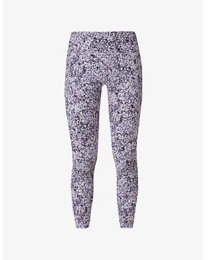 Sweaty Betty Power 7/8 Graphic-Print Stretch-Jersey Workout Leggings - Purple
