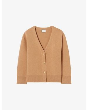 Claudie Pierlot Oversized Wool-Blend Cardigan - Natural