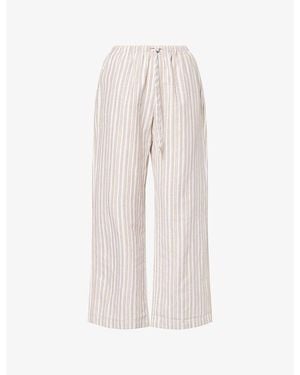 4th & Reckless Louisa Striped Cotton-Blend Pants - White