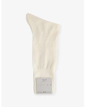 FALKE Mid-Calf Silk-Blend Knitted Socks - White