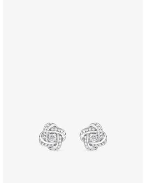 Boucheron Pivoine 18Ct- And 0.30Ct Brilliant-Cut Diamond Earrings - White