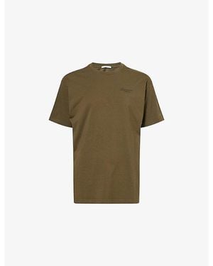 Givenchy Brand-Print Crewneck Cotton-Jersey T-Shirt - Green