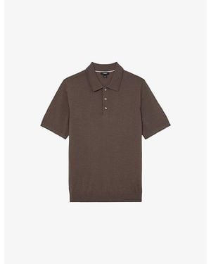 Reiss Manor Regular-Fit Merino Wool Polo Shirt - Brown