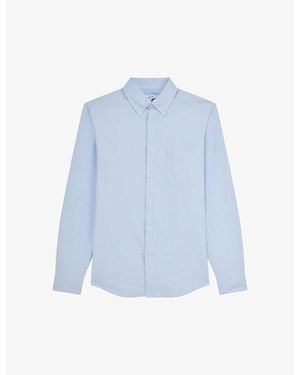 Reiss Greenwich Slim-Fit Long-Sleeve Cotton Shirt - Blue
