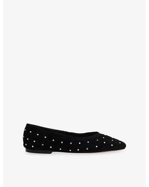 Whistles Karina Suede Ballet Flats - Black