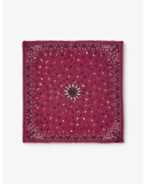Zadig & Voltaire Bandana-Pattern Square Cotton Scarf - Purple