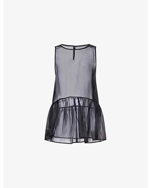 Dissh Sian Sheer Silk Top - Blue