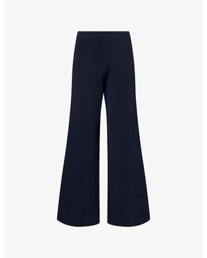 Max Mara Wide-Leg Knitted Trousers - Blue
