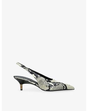 KHAITE Bella 55 Leather Slingbacks - Metallic