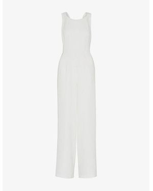 Whistles Thelma Wide-Leg Woven Wedding Jumpsuit - White